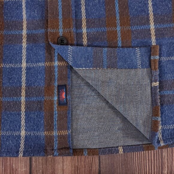 Faherty Mens Size XL Legend Sweater Flannel Shirt Alpine Lake Plaid Soft - Picture 6 of 12